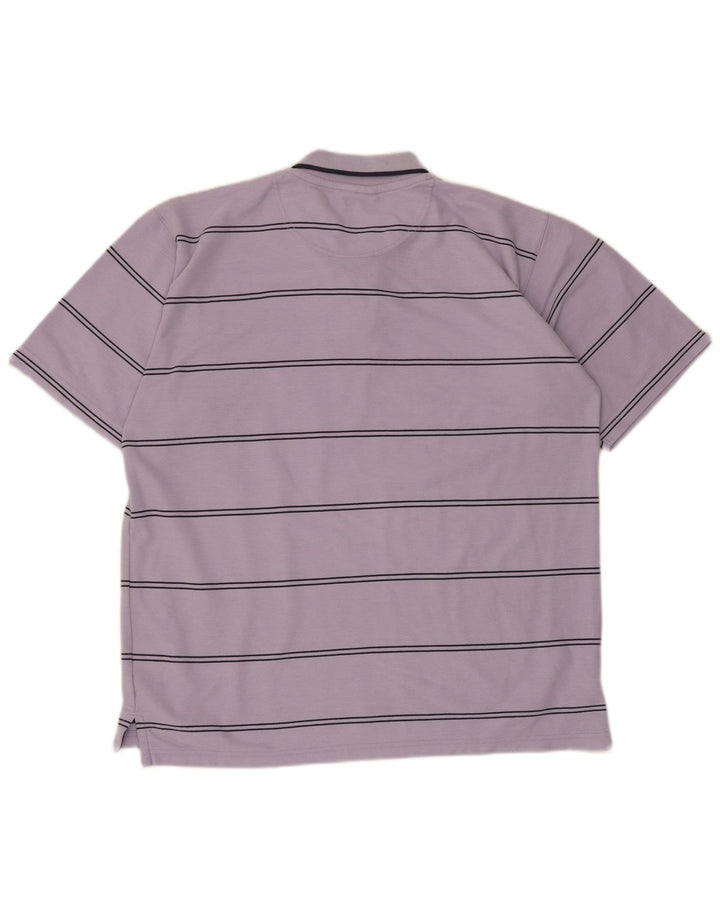 Polo da uomo Umbro grande in poliestere a righe viola