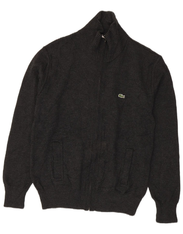 Maglione cardigan da uomo Lacoste taglia 4 in lana grigio medio