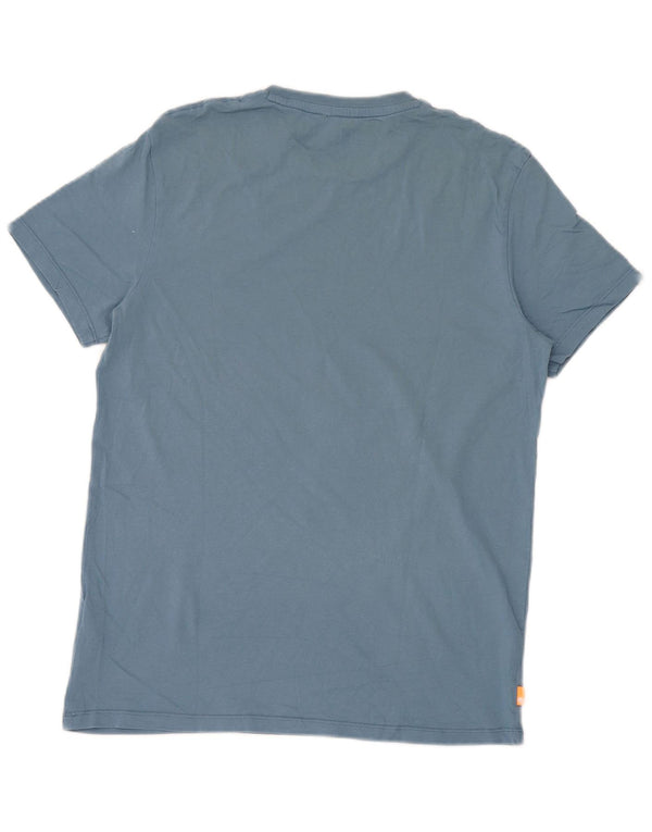 T-shirt da uomo slim fit Timberland Top grande in cotone blu