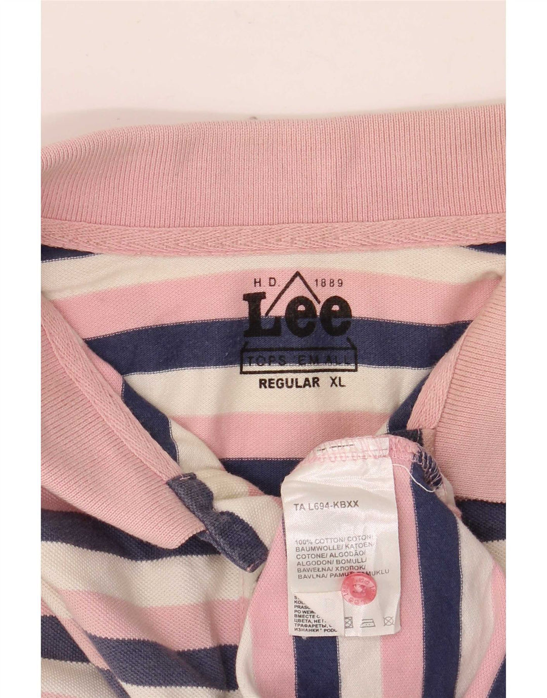 Polo regolare da uomo Lee XL in cotone a righe multicolore
