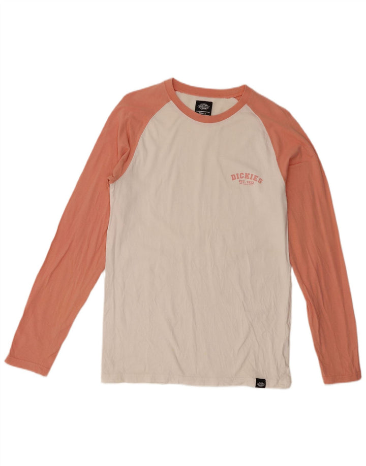 Dickies Top da uomo a maniche lunghe piccolo in cotone color block bianco