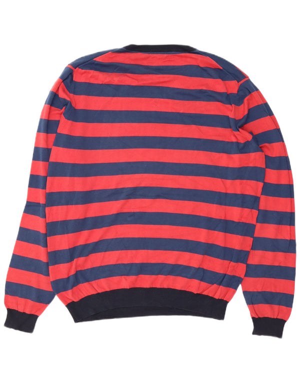 Maglione maglione girocollo da uomo Sun68 2XL cotone a righe rosse