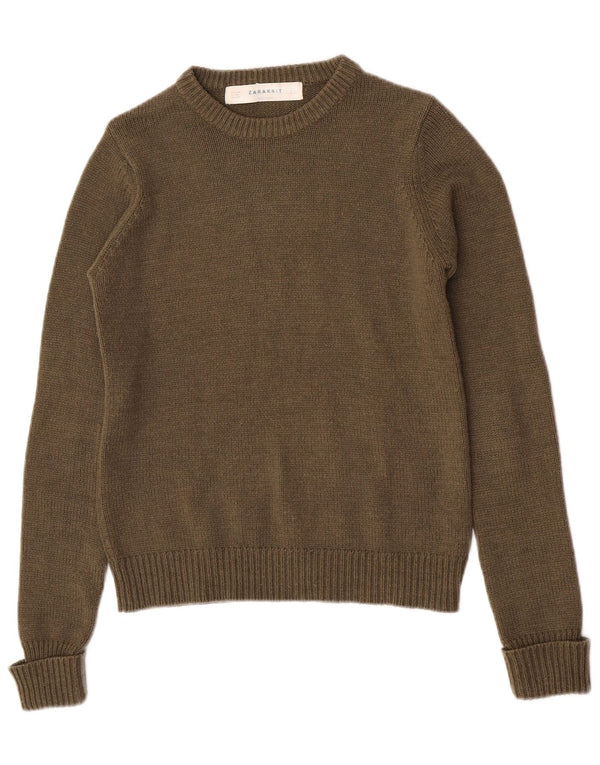 Maglione Zara da donna con scollo a barca UK 12 Acrilico kaki medio