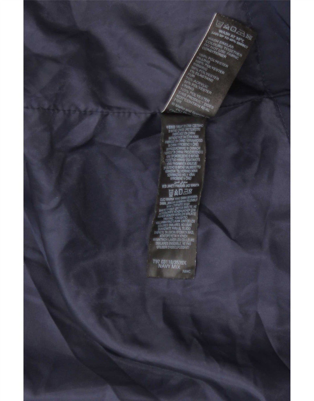 Giacca imbottita da donna Marks & Spencer UK 16 grande poliestere blu navy
