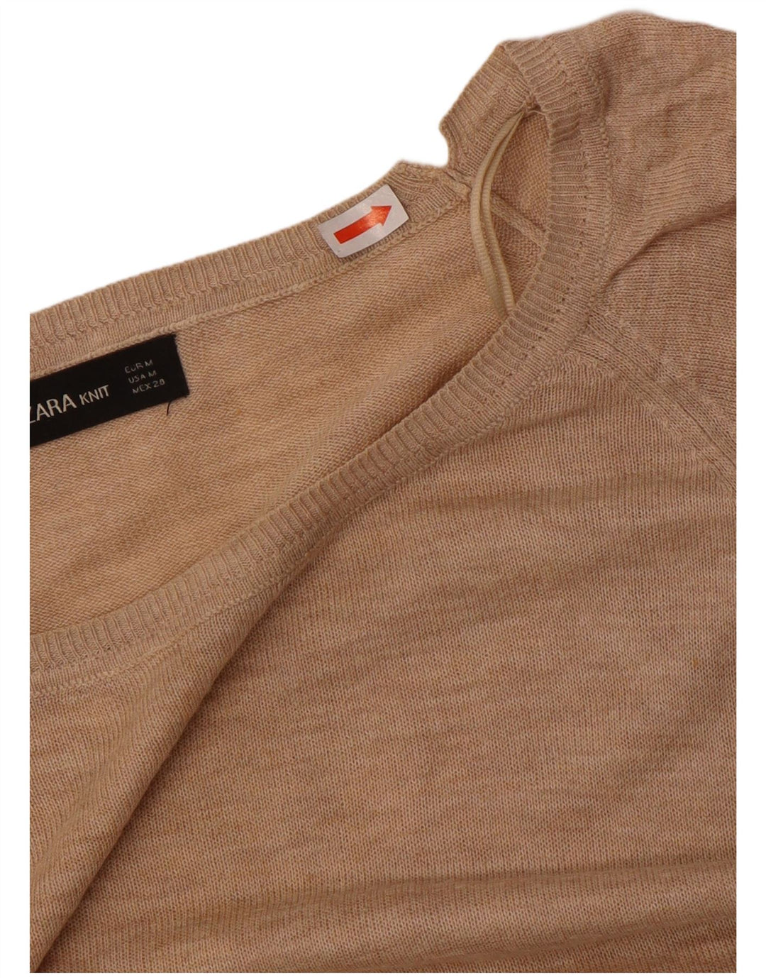 Maglione maglione oversize con scollo a barca da donna Zara UK 14 Beige medio