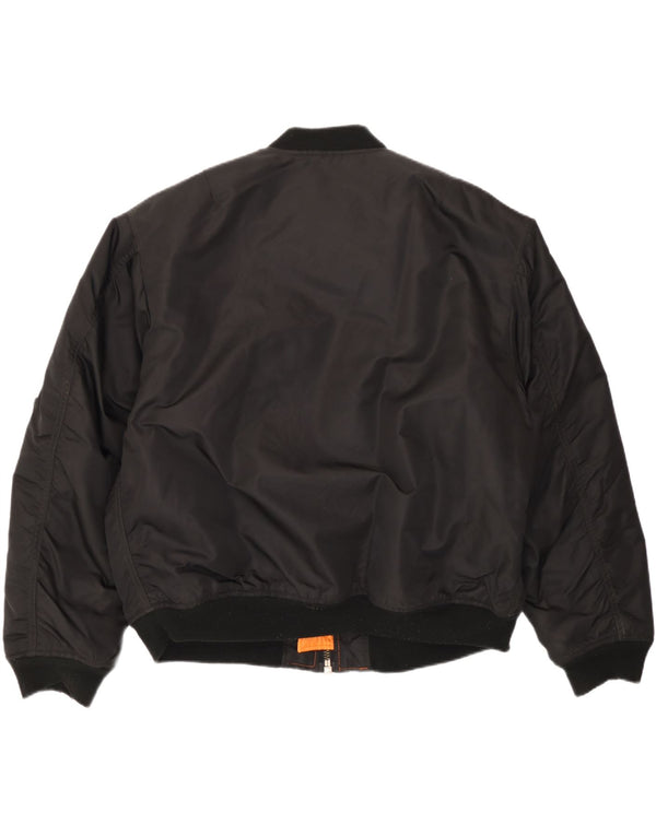 Giubbotto bomber vintage da uomo IT 52/54 XL nylon nero