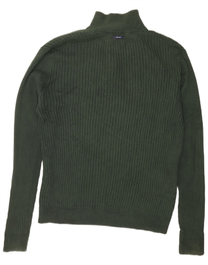 Maglione da uomo Nautica con collo a bottoni, grande cotone verde