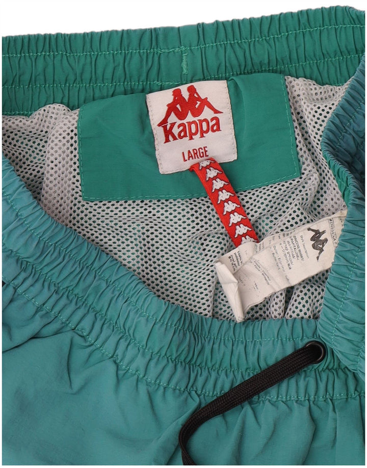 Pantaloncini da bagno con grafica Kappa da donna UK 16 Large Turchese Colourblock