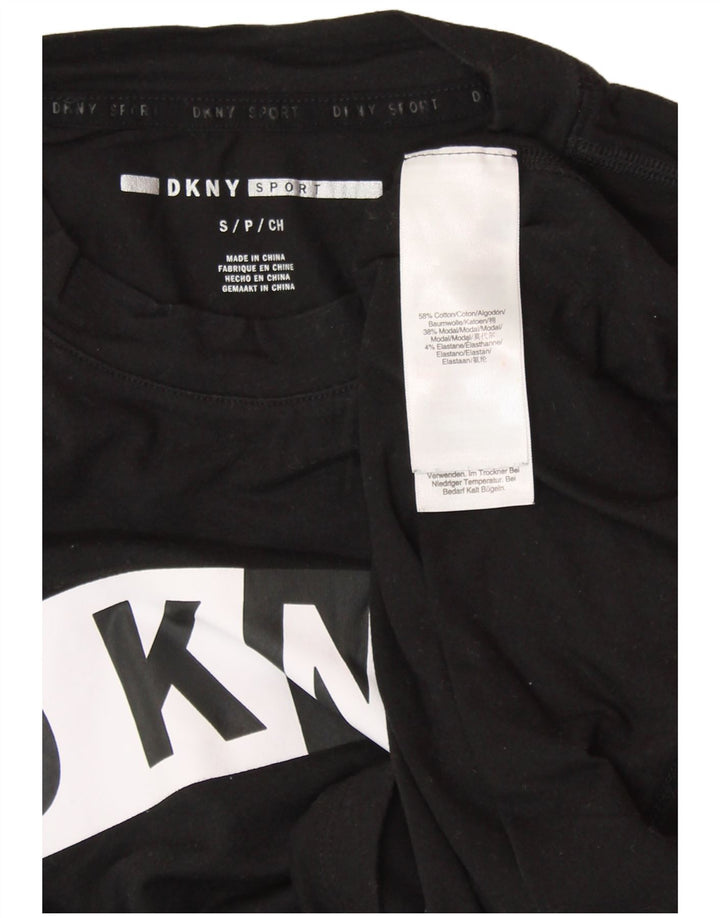 Canottiera grafica da donna DKNY UK 10 piccola in cotone nero