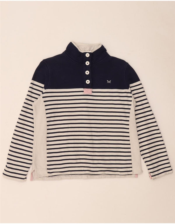 Crew Clothing Felpa da donna Maglione UK 12 Medium Navy Blue Striped