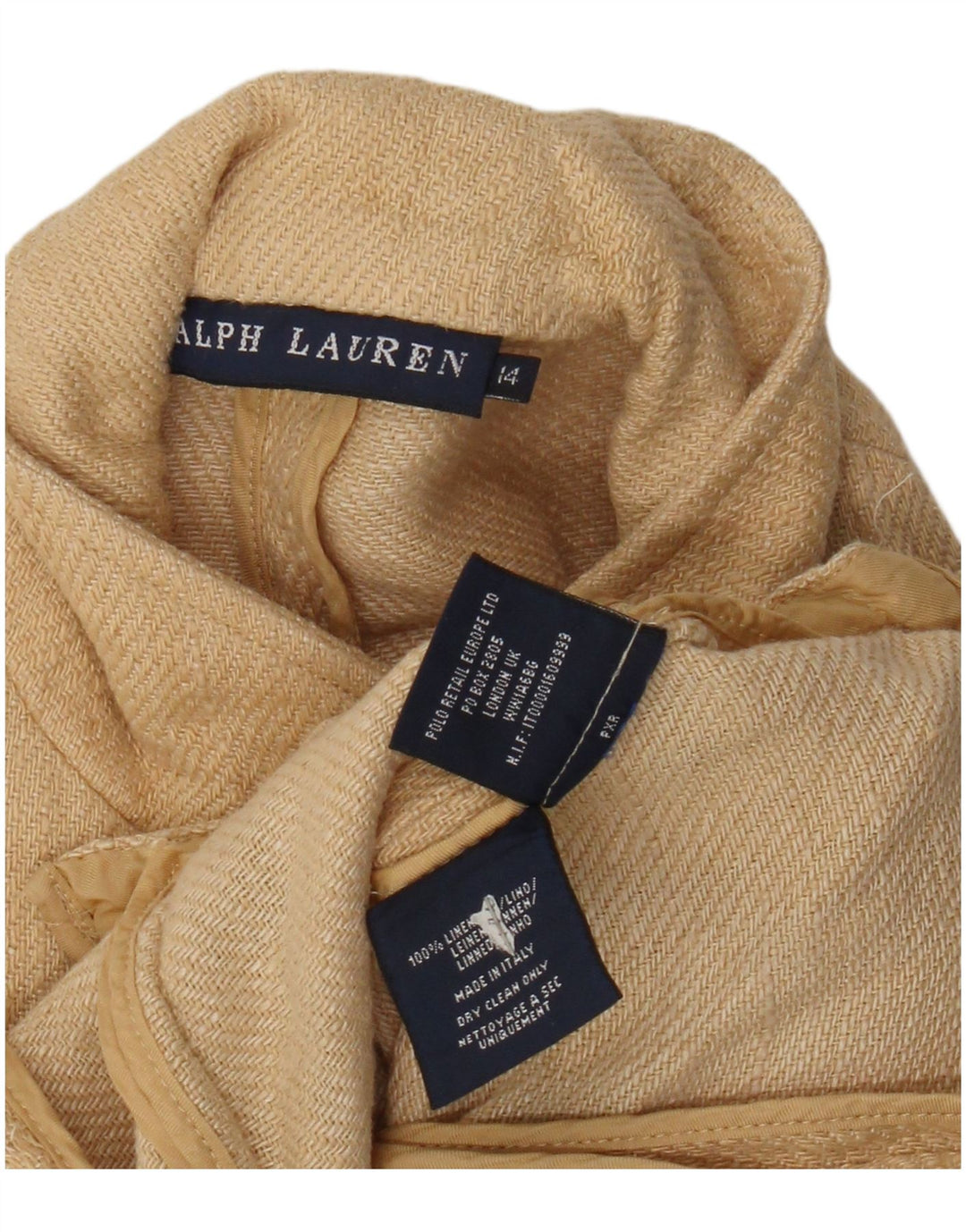 Giacca blazer a 3 bottoni da ragazzo Ralph Lauren 13-14 anni in lino beige