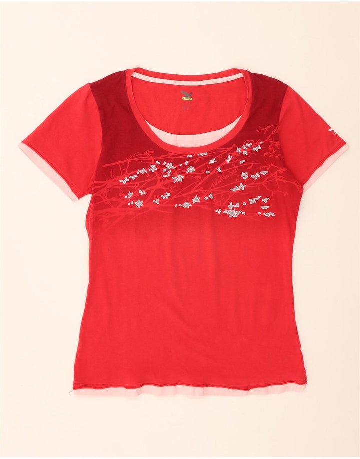 T-shirt da donna SALEWA Top UK 14 Medium Red Floral