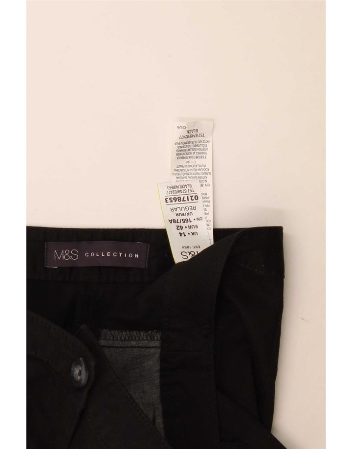 Pantaloni Capri regolari da donna Marks & Spencer UK 14 Large W34 L24 Neri