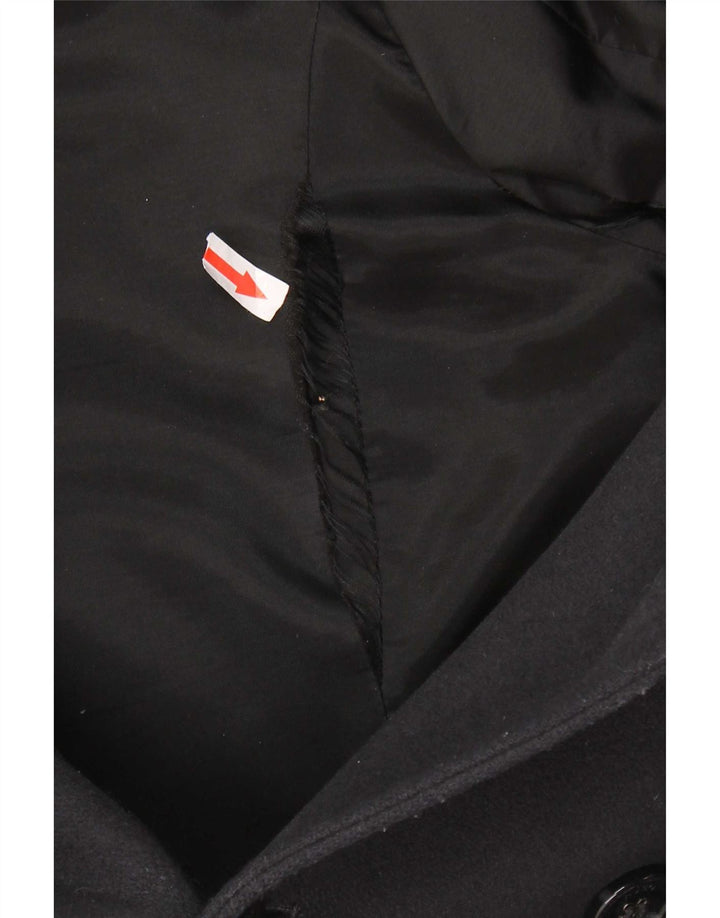 Cappotto da marinaio da uomo Hugo Boss UK 40 grande lana vergine blu navy