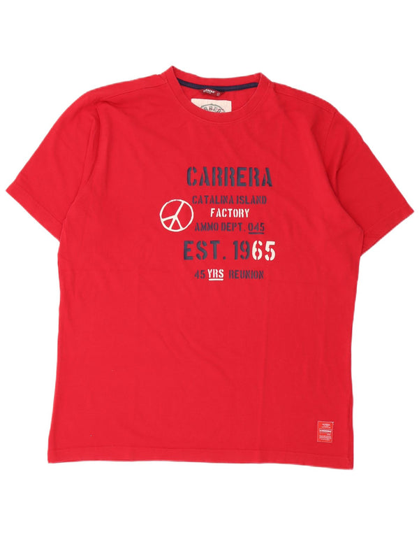 T-shirt grafica da uomo Carrera Top XL in cotone rosso