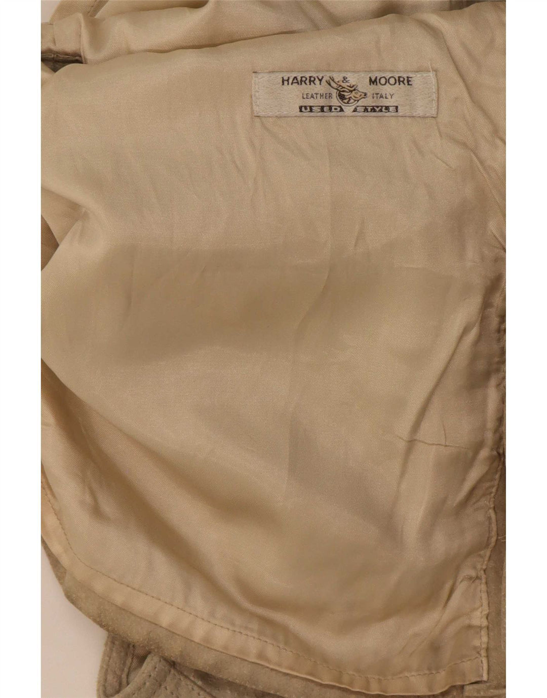 Gilet multiuso vintage da uomo in pelle scamosciata IT 48 in pelle beige medio