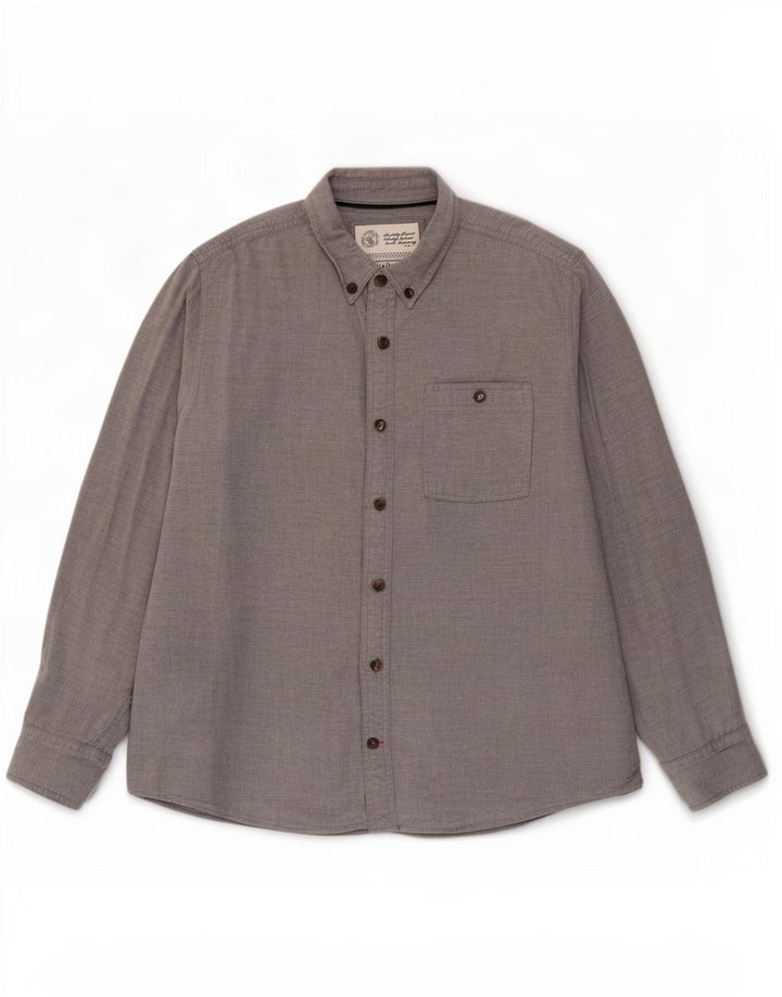 Camicia da uomo Fat Face XL in cotone grigio