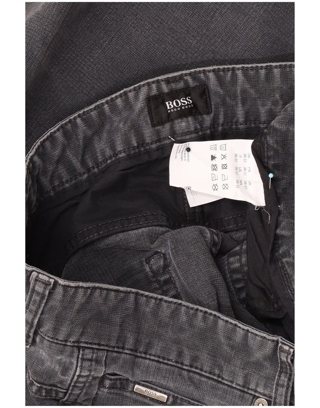 Jeans slim da uomo Hugo Boss W36 L32 cotone grigio