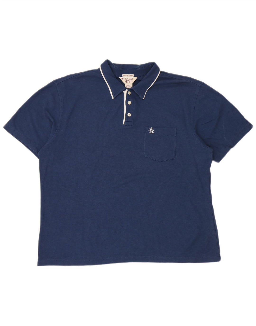 Polo da uomo slim fit PENGUIN Heritage XL in cotone blu navy