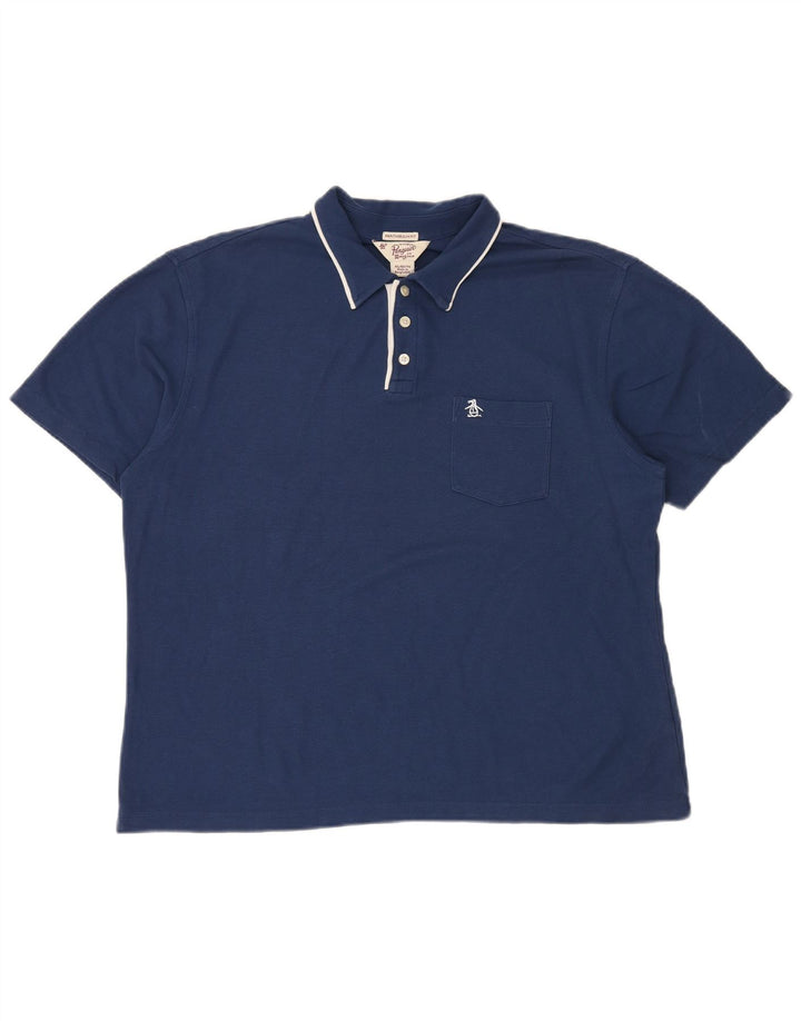 Polo da uomo slim fit PENGUIN Heritage XL in cotone blu navy