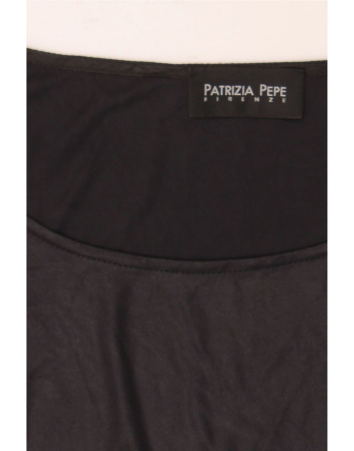 PATRIZIA PEPE Womens Top Long Sleeve UK 6 XS Black Vintage Patrizia Pepe and Second-Hand Patrizia Pepe from Messina Hembry 