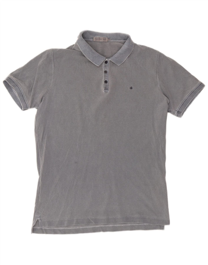 CALVIN KLEIN JEANS Polo Uomo Large Grigio Cotone