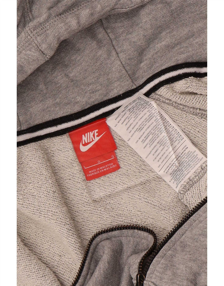 Felpa con cappuccio e zip Nike da uomo, grande, in cotone grigio