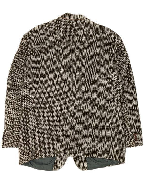 Giacca blazer a 2 bottoni da uomo Hugo Boss EU 56 3XL nera a spina di pesce