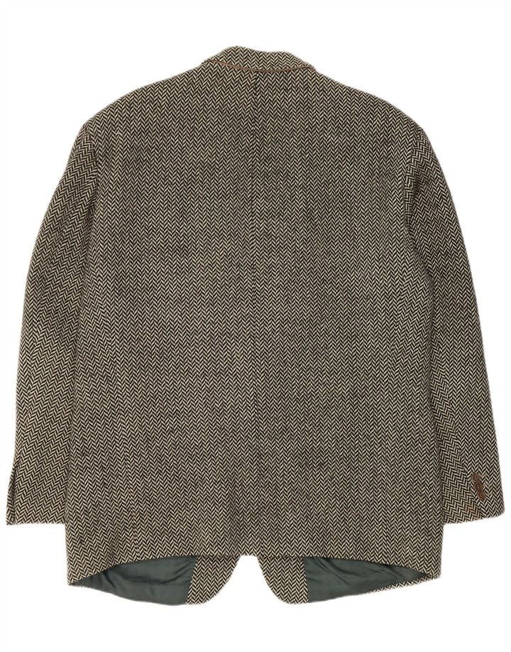 Giacca blazer a 2 bottoni da uomo Hugo Boss EU 56 3XL nera a spina di pesce