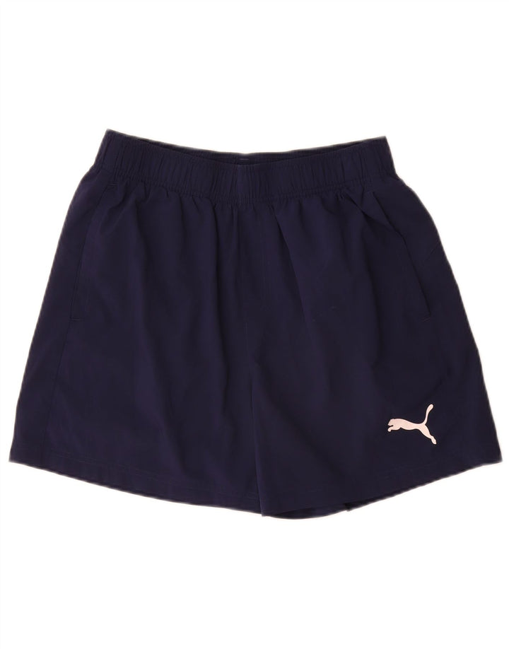 Pantaloncini sportivi da uomo Puma medi blu navy in poliestere