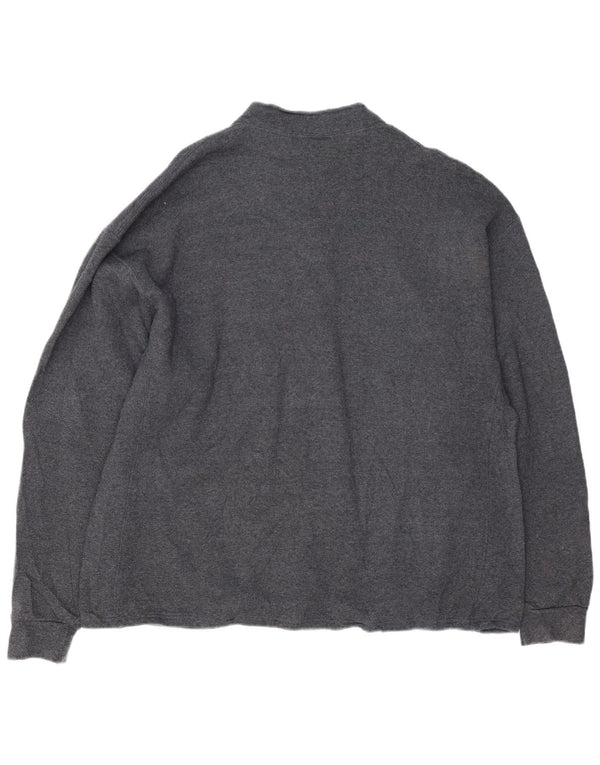 RUSSELL ATHLETIC Felpa con collo con zip grafica da uomo Maglione 2XL Cotone grigio