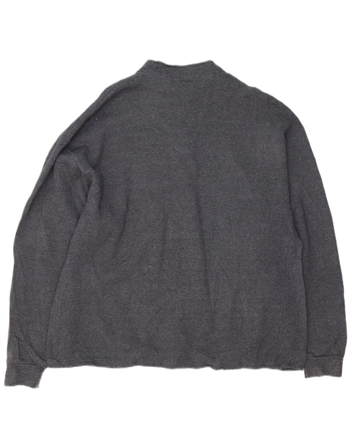 RUSSELL ATHLETIC Felpa con collo con zip grafica da uomo Maglione 2XL Cotone grigio