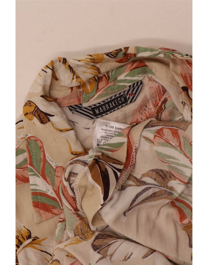 Camicia da uomo Marrakech in cotone floreale beige medio
