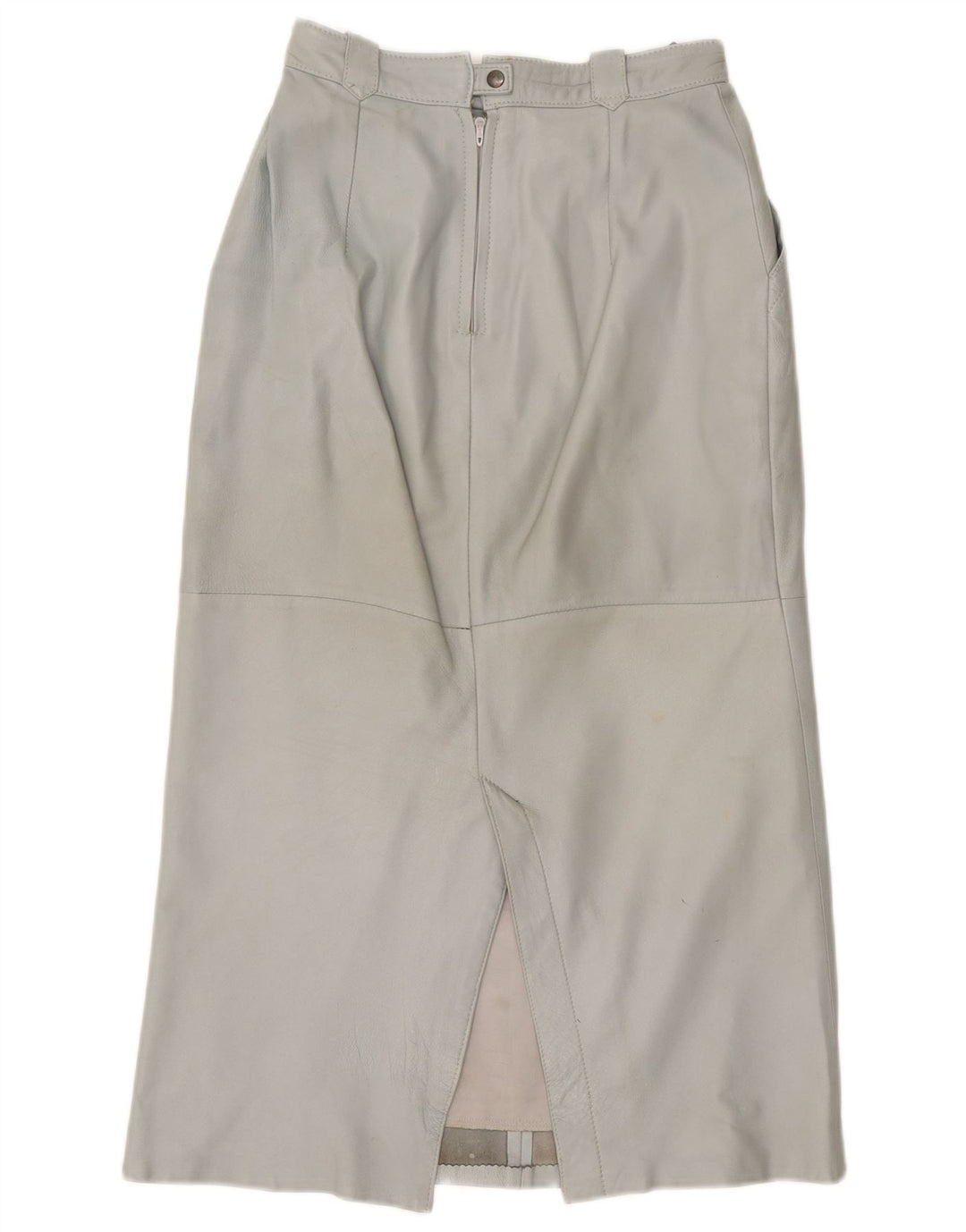 Gonna in pelle vintage da donna W36 XL in pelle grigia