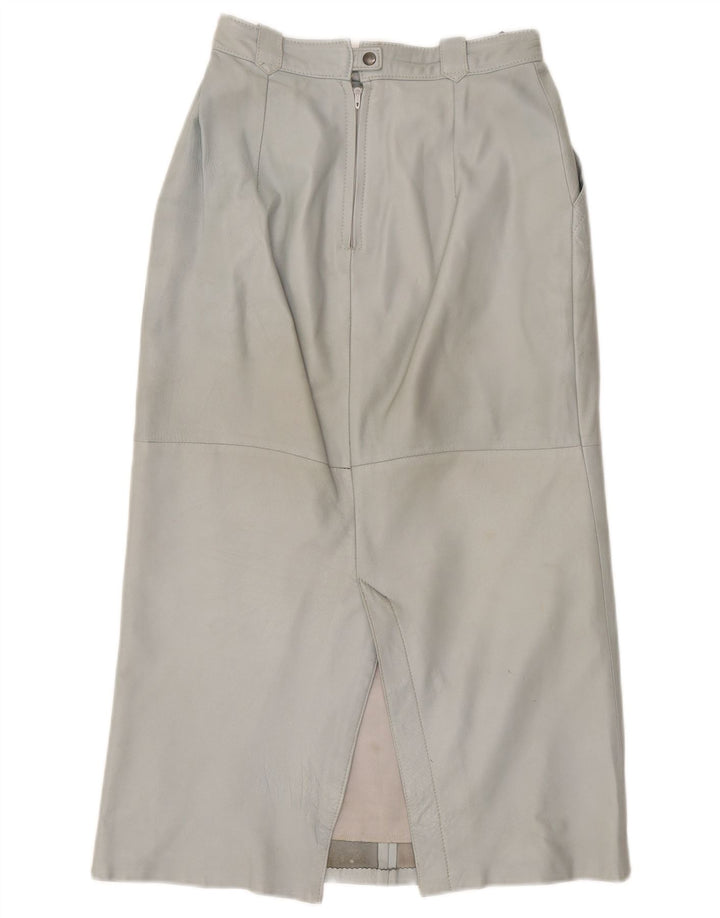 Gonna in pelle vintage da donna W36 XL in pelle grigia