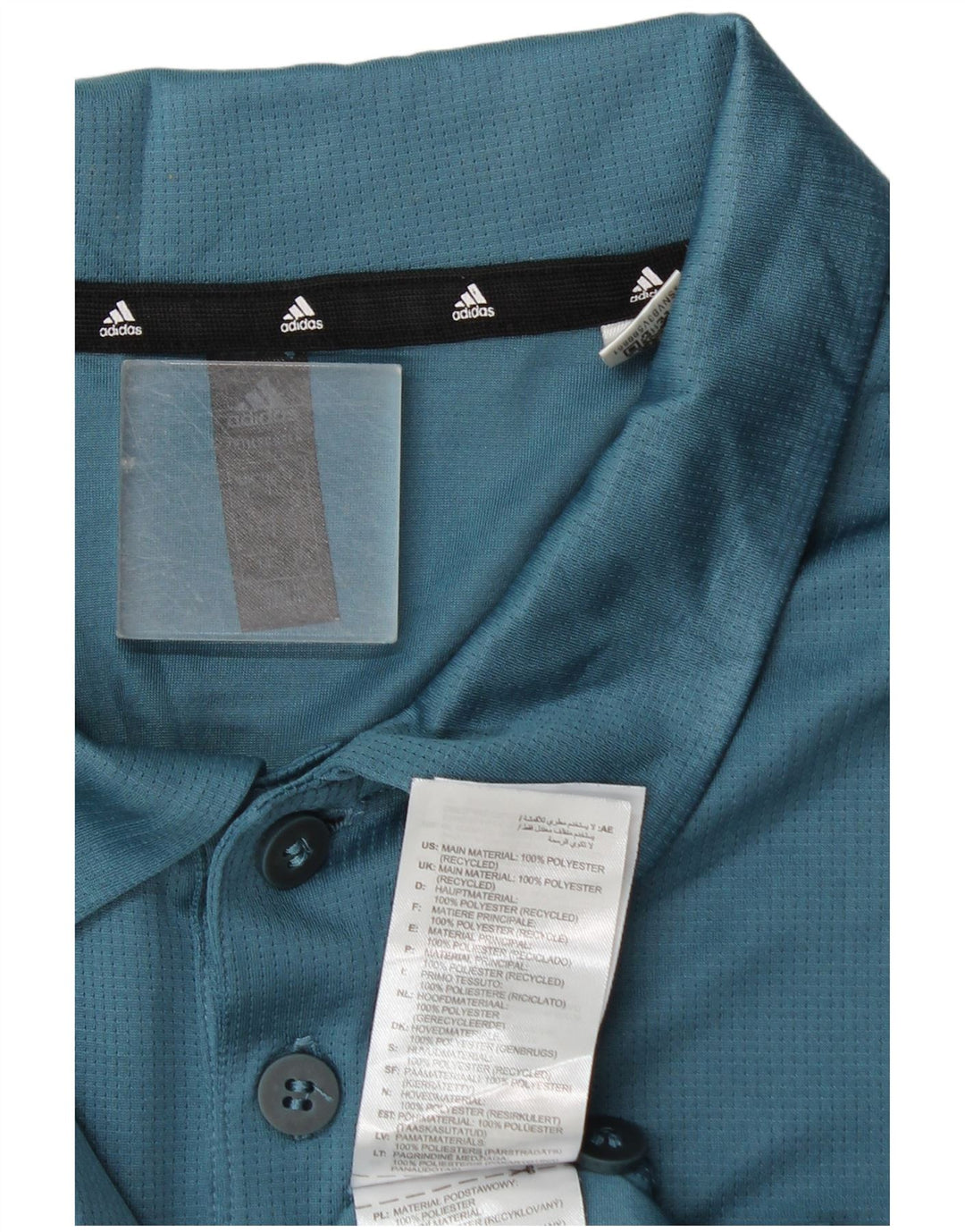 Polo Adidas Aeroready da uomo grande in poliestere blu