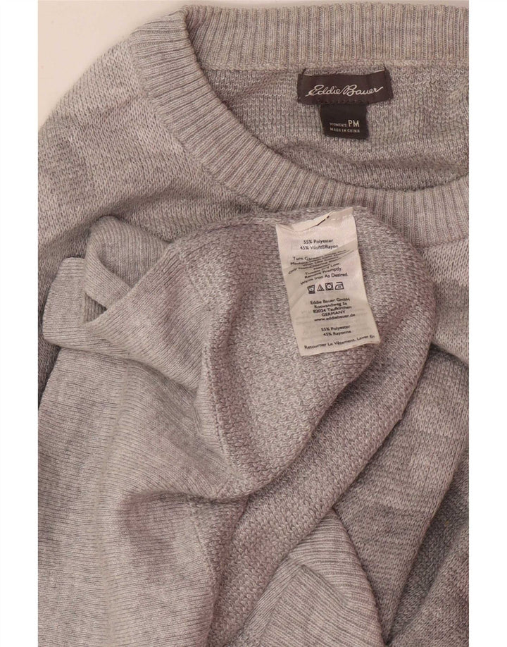 Maglione maglione girocollo Petite da donna Eddie Bauer UK 14 Grigio medio