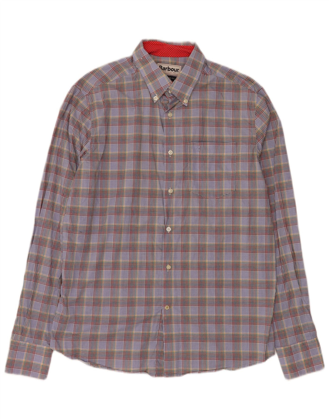 BARBOUR Camicia sartoriale da uomo a quadri medi multicolore