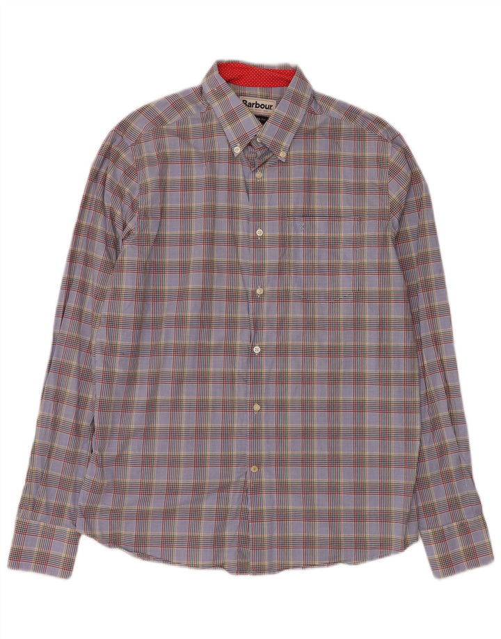 BARBOUR Camicia sartoriale da uomo a quadri medi multicolore