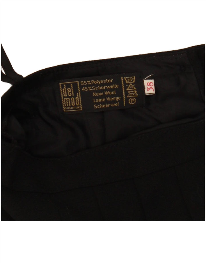 Gonna a pieghe a vita alta da donna Del Mod EU 38 Medium W27 Poliestere nero