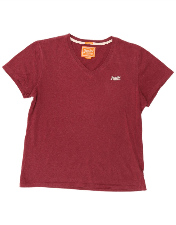 T-shirt da uomo Superdry Top Large in cotone bordeaux