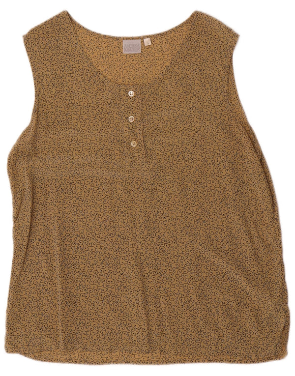 Camicetta senza maniche da donna Andrea Mare UK 16 Large Beige Paisley