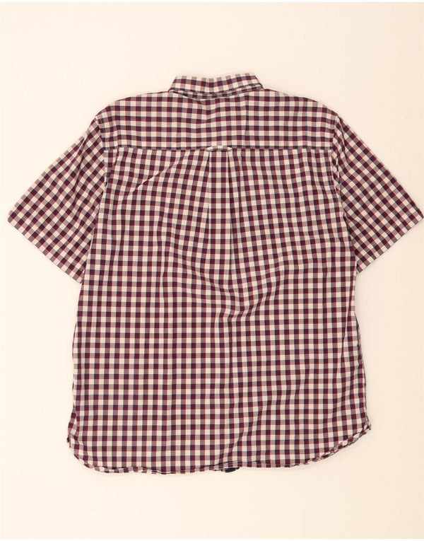 Camicia a maniche corte da uomo Fred Perry XL in cotone a quadretti bordeaux