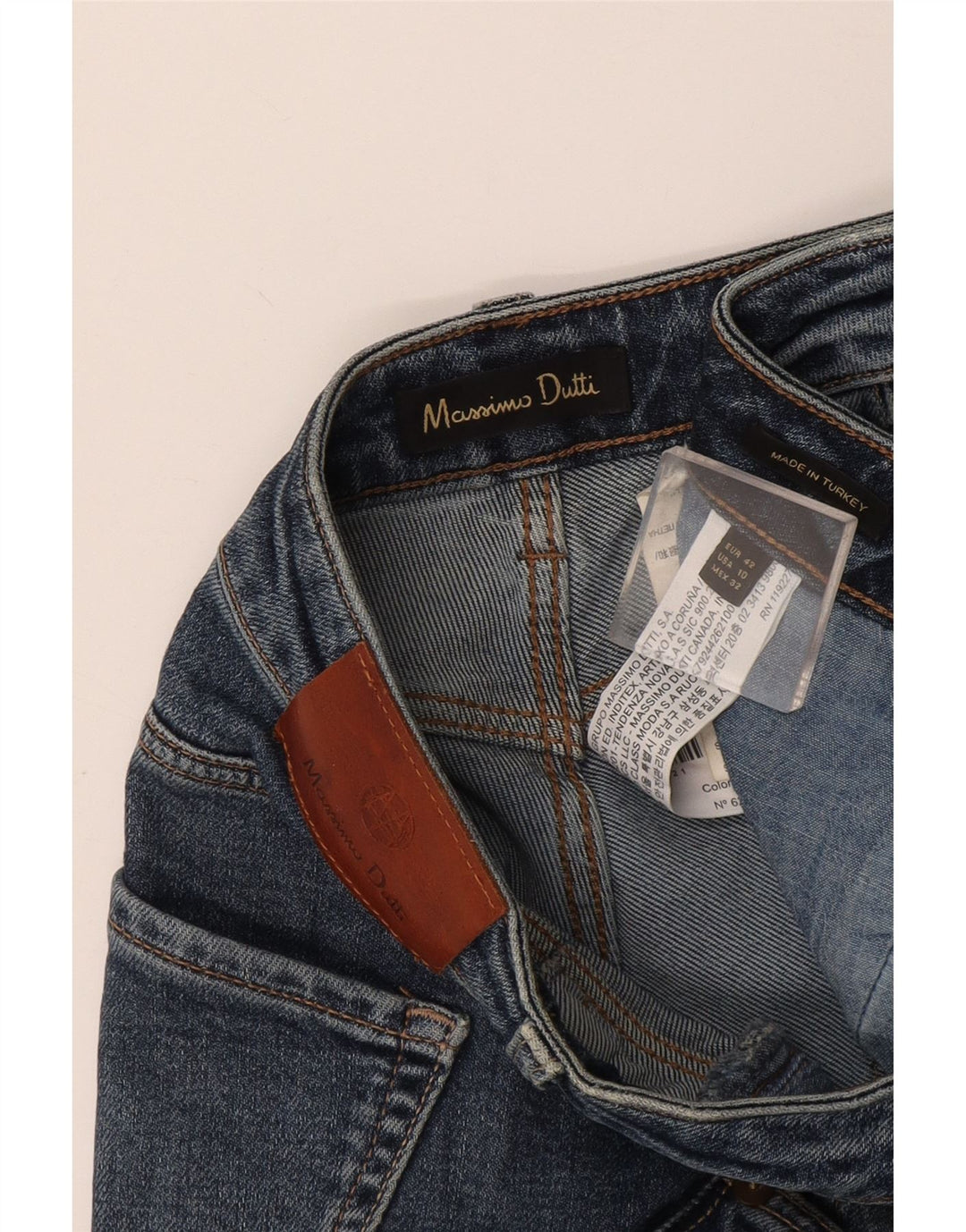 Jeans dritti a sigaretta da donna Massimo Dutti EU 42 Large W32 L27 Blu