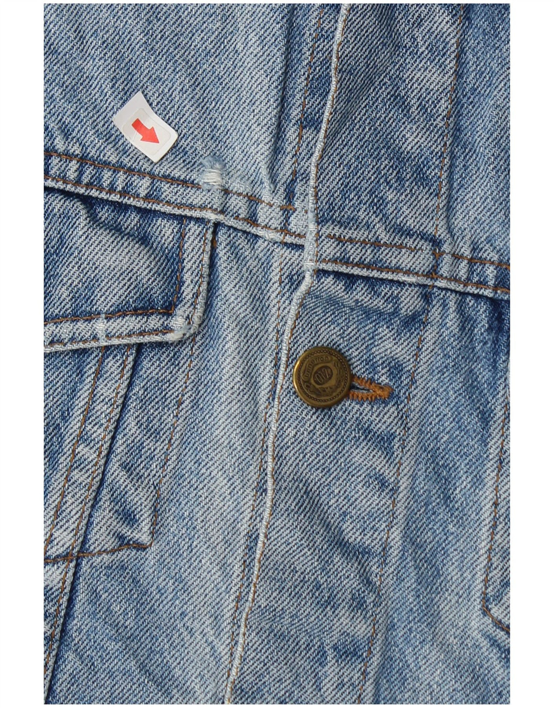 Giubbotto Jeans Benetton Bambino 7-8 Anni Large Blu Cotone
