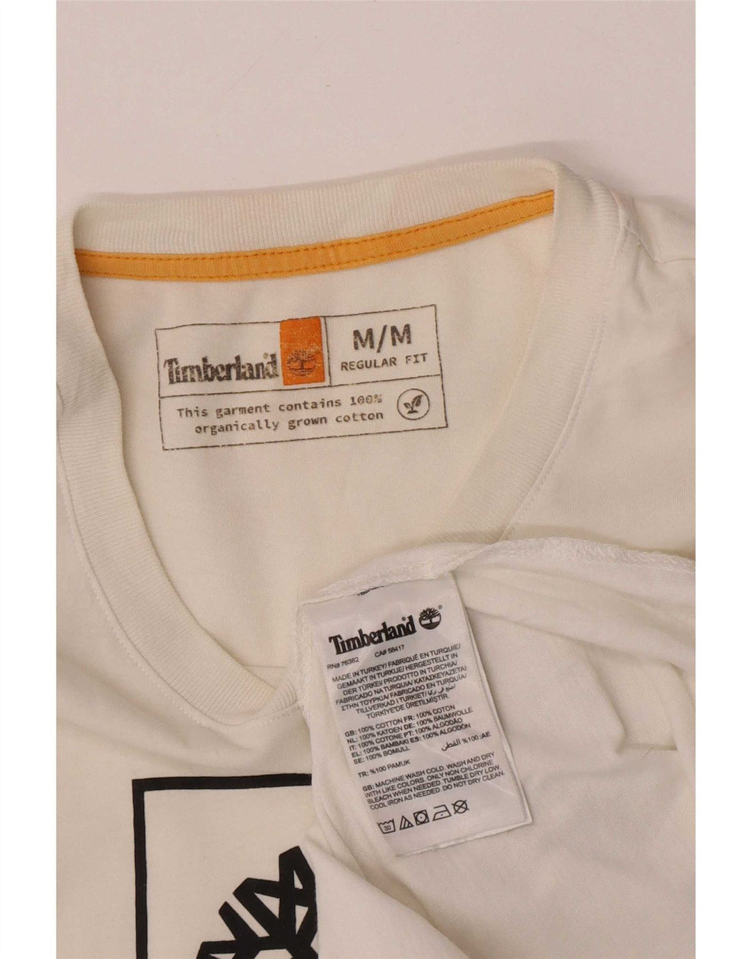 T-shirt grafica da uomo con vestibilità regolare Timberland Top in cotone bianco medio