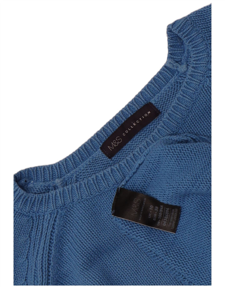 Maglione maglione oversize con scollo a barca da donna Marks & Spencer UK 10 piccolo blu