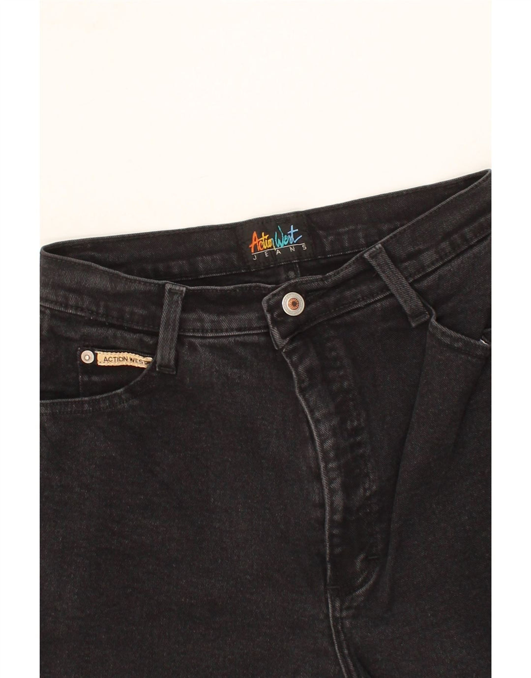 VINTAGE Womens Tapered Jeans W26 L27 Black Cotton Vintage Vintage and Second-Hand Vintage from Messina Hembry 