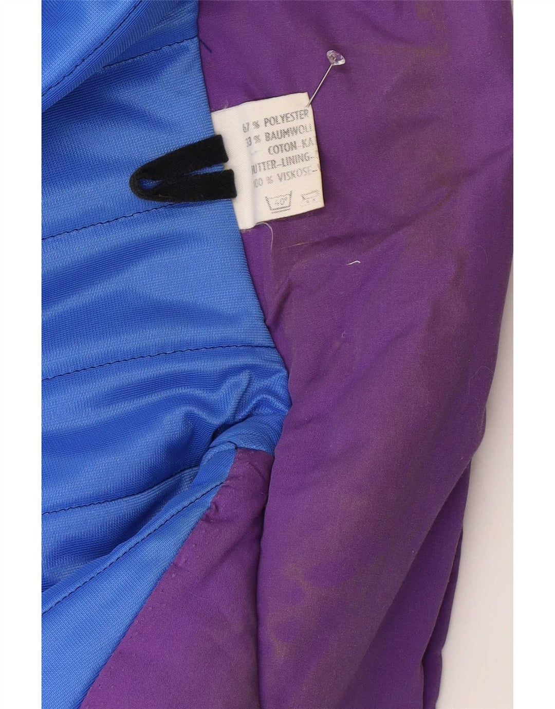 Cappotto imbottito da donna vintage UK 18 XL poliestere viola