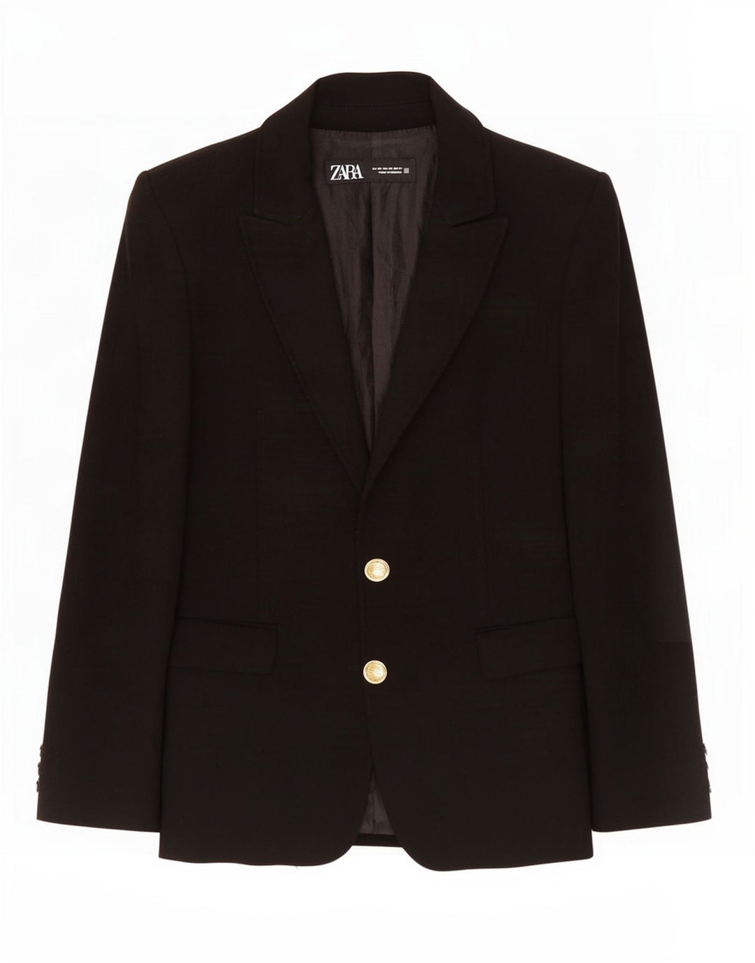 Giacca blazer a 2 bottoni da donna Zara UK 6 XS poliestere nero